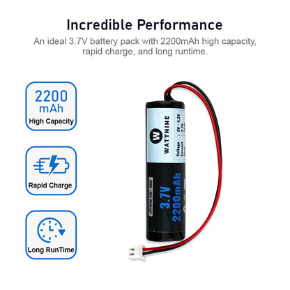 WATTNINE® 3.7V 2200mah Lithium Battery Pack with 3 year warranty