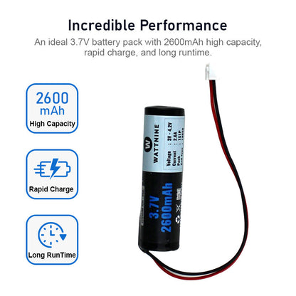 WATTNINE® 3.7V 2600mah Lithium Battery Pack with 3 year warranty