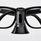 BOBOVR BG350 compact battery clip attached to smart glasses bridge