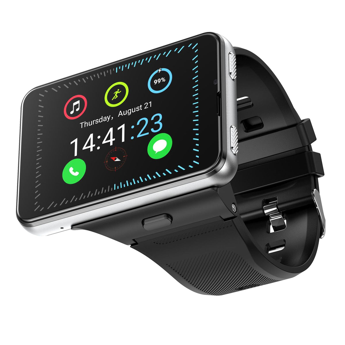 S999 2.88-inch 4G Android Smart Watch, 4GB/64GB, Silver — front product view