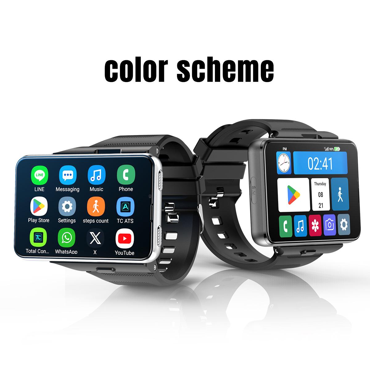 S999 2.88-inch 4G Android Smart Watch, 4GB/64GB, Silver — product detail image 2