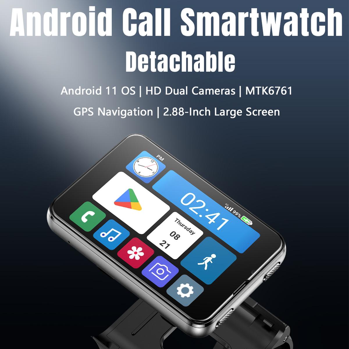 S999 2.88-inch 4G Android Smart Watch, 4GB/64GB, Silver — product detail image 4
