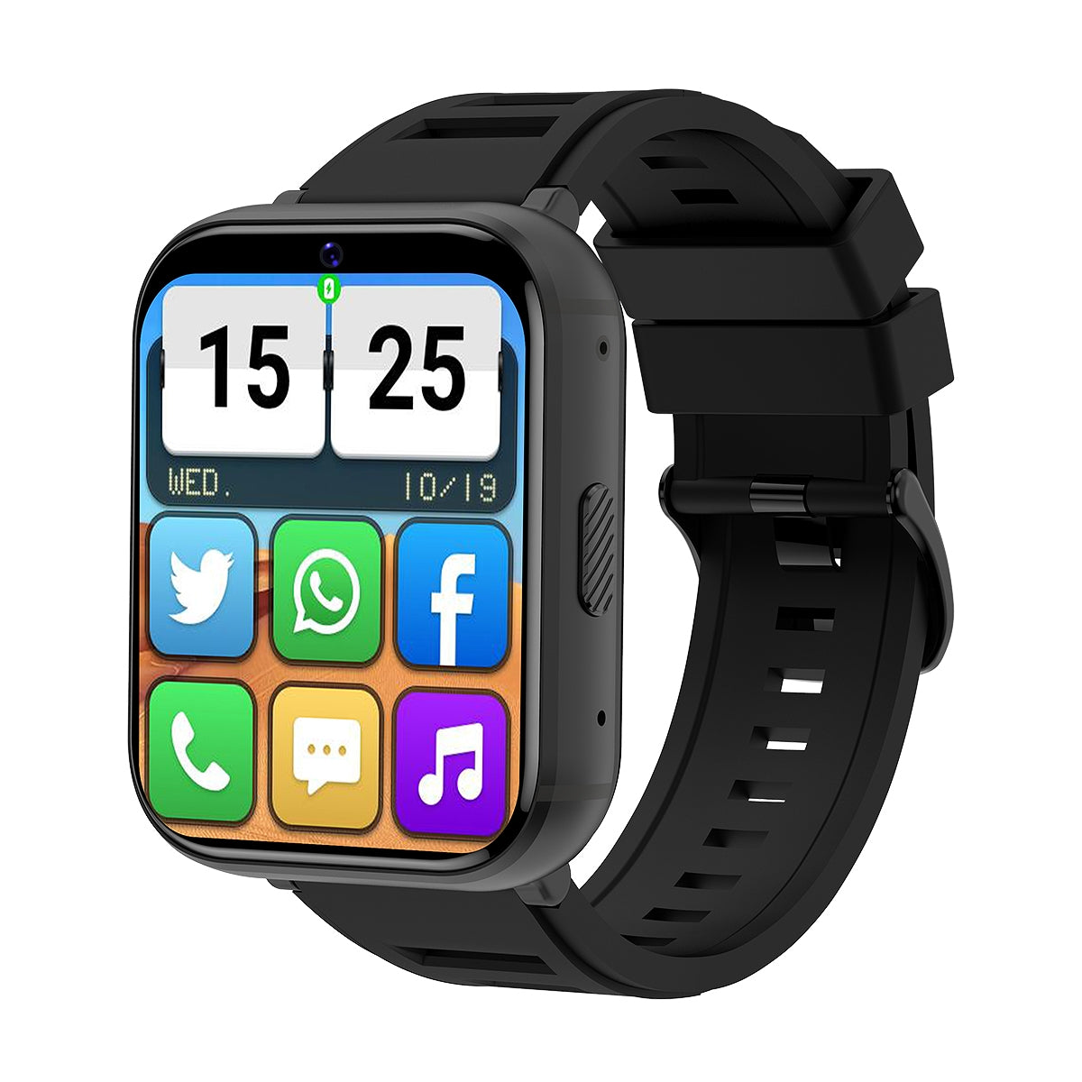 Q668 1.99-inch 4G Android Smart Watch, 2GB/16GB, Black — front product view