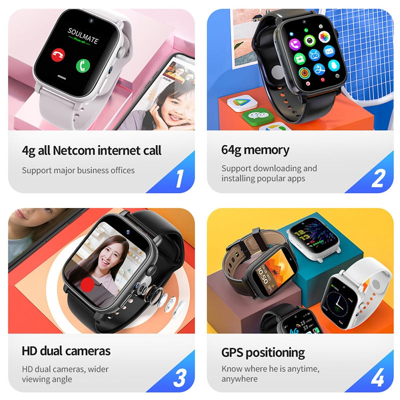 UNIWA X1S 1.9-inch 4G Android Smart Watch, White — product detail image 4