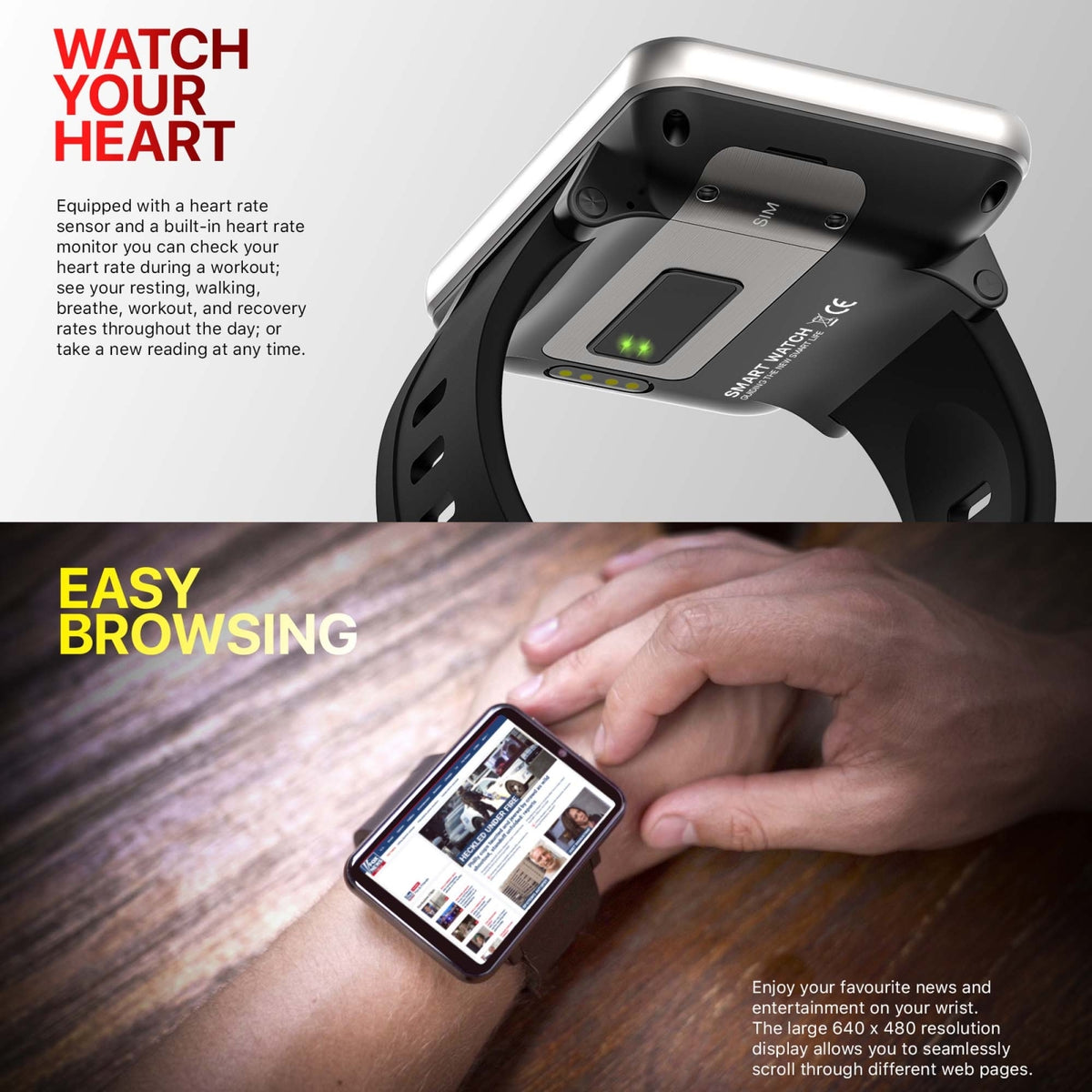 DM100 2.86-inch SIM Smart Watch, 1GB/16GB, Black — product detail image 10