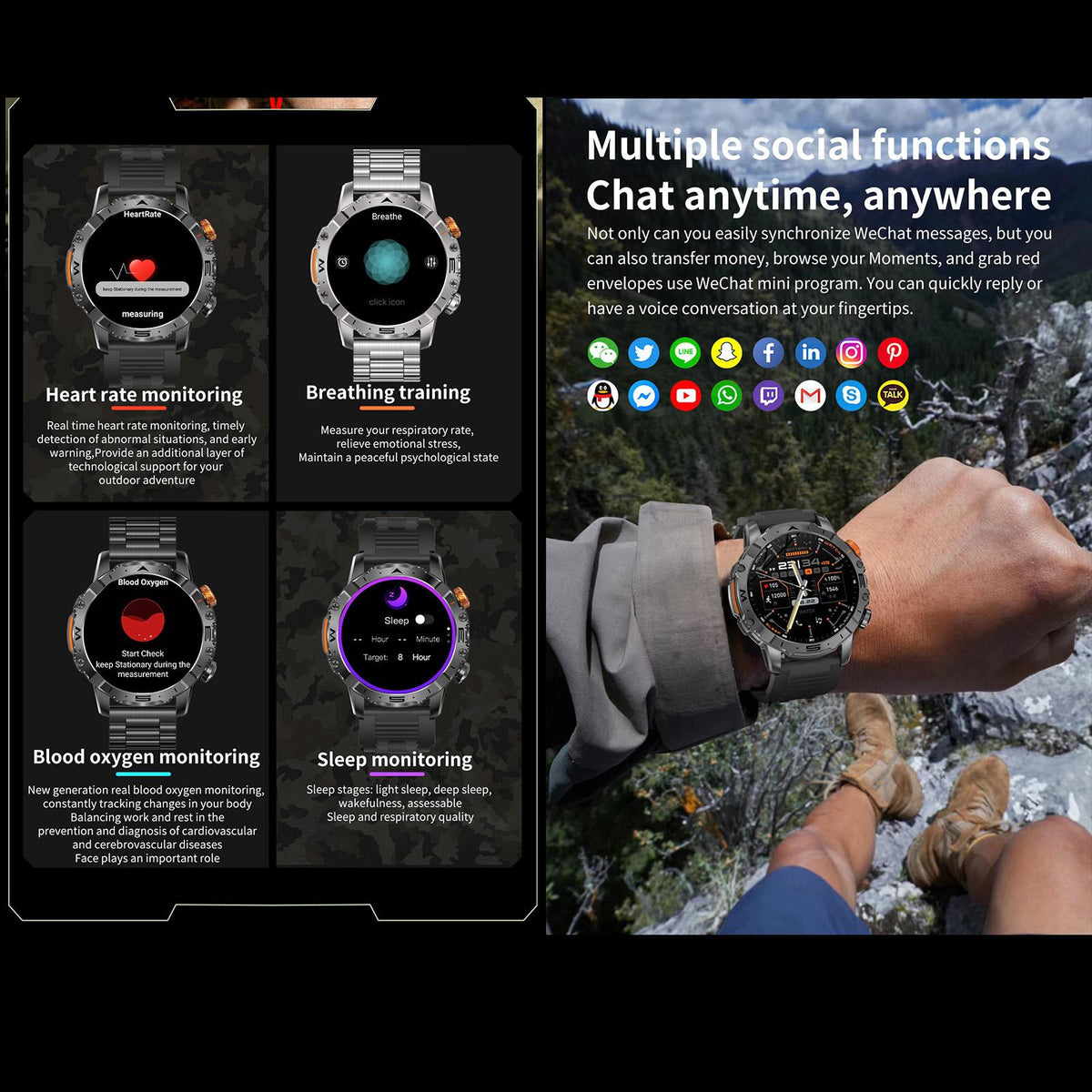 BH11 1.508-inch AMOLED 4G Smart Watch, 2GB/16GB, Black — product detail image 11