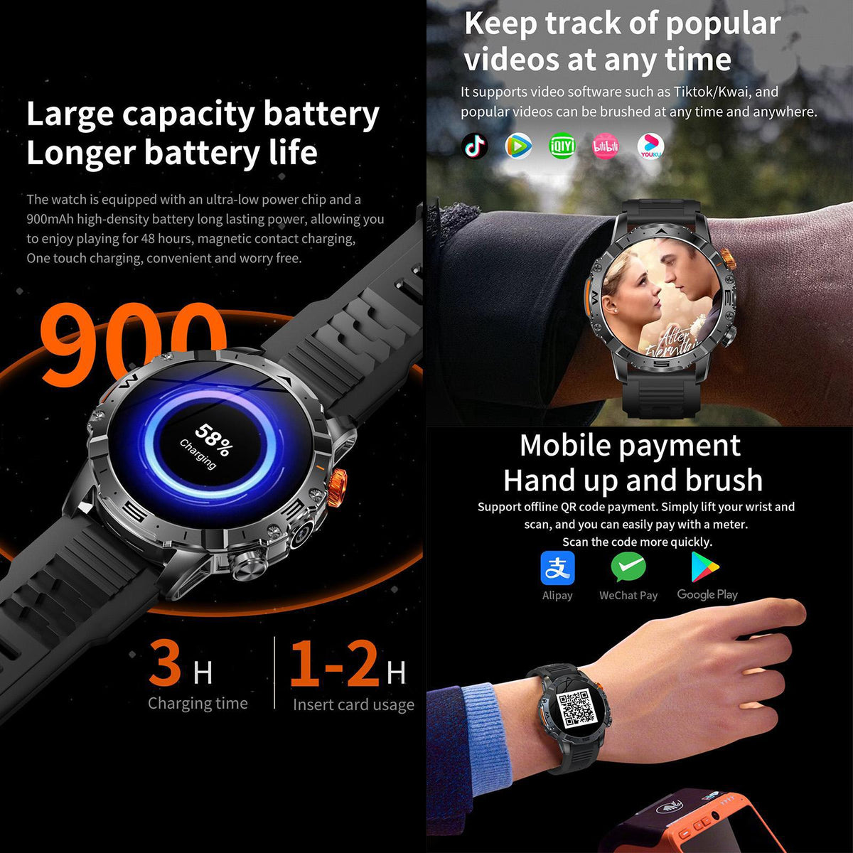 BH11 1.508-inch AMOLED 4G Smart Watch, 2GB/16GB, Black — product detail image 12