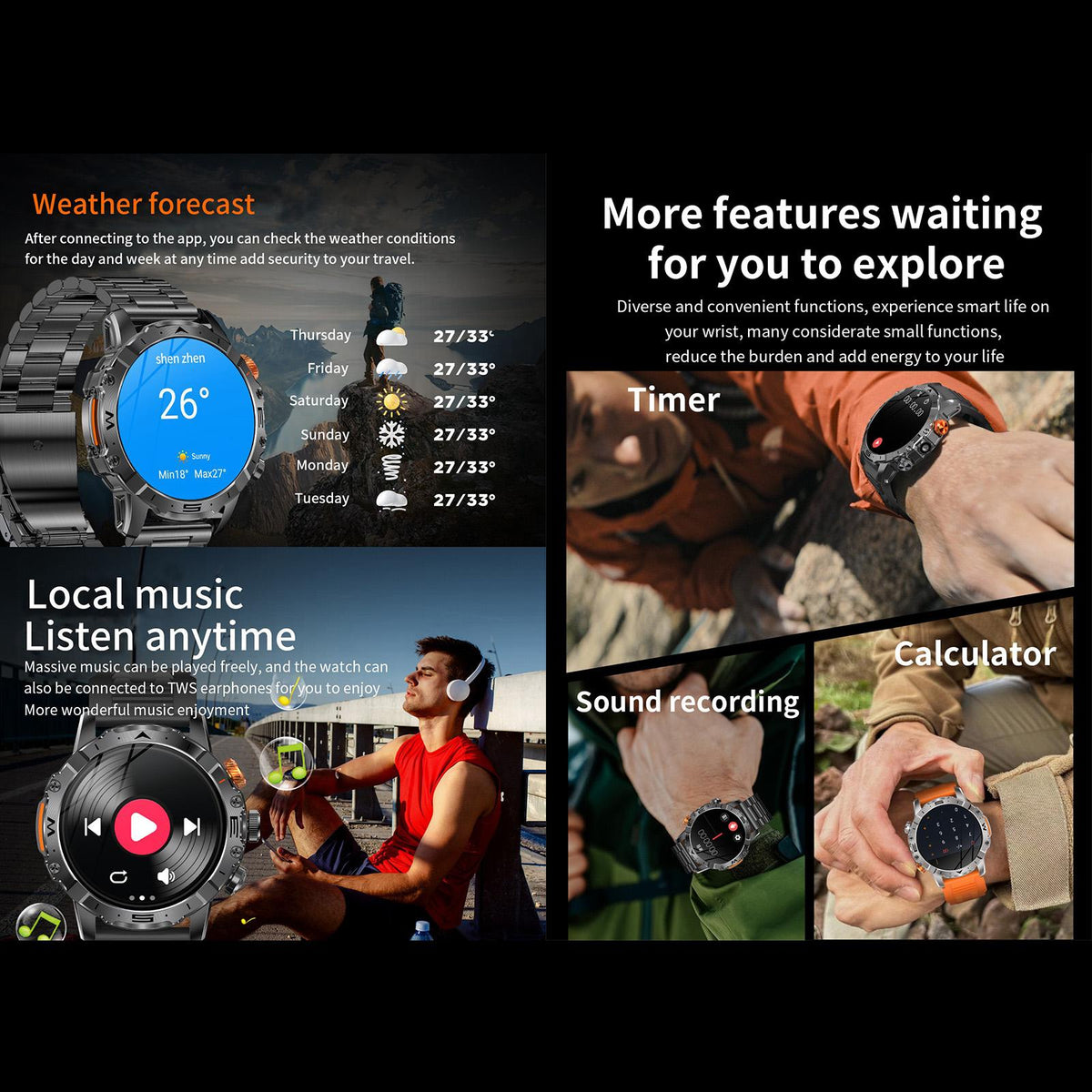 BH11 1.508-inch AMOLED 4G Smart Watch, 2GB/16GB, Black — product detail image 15