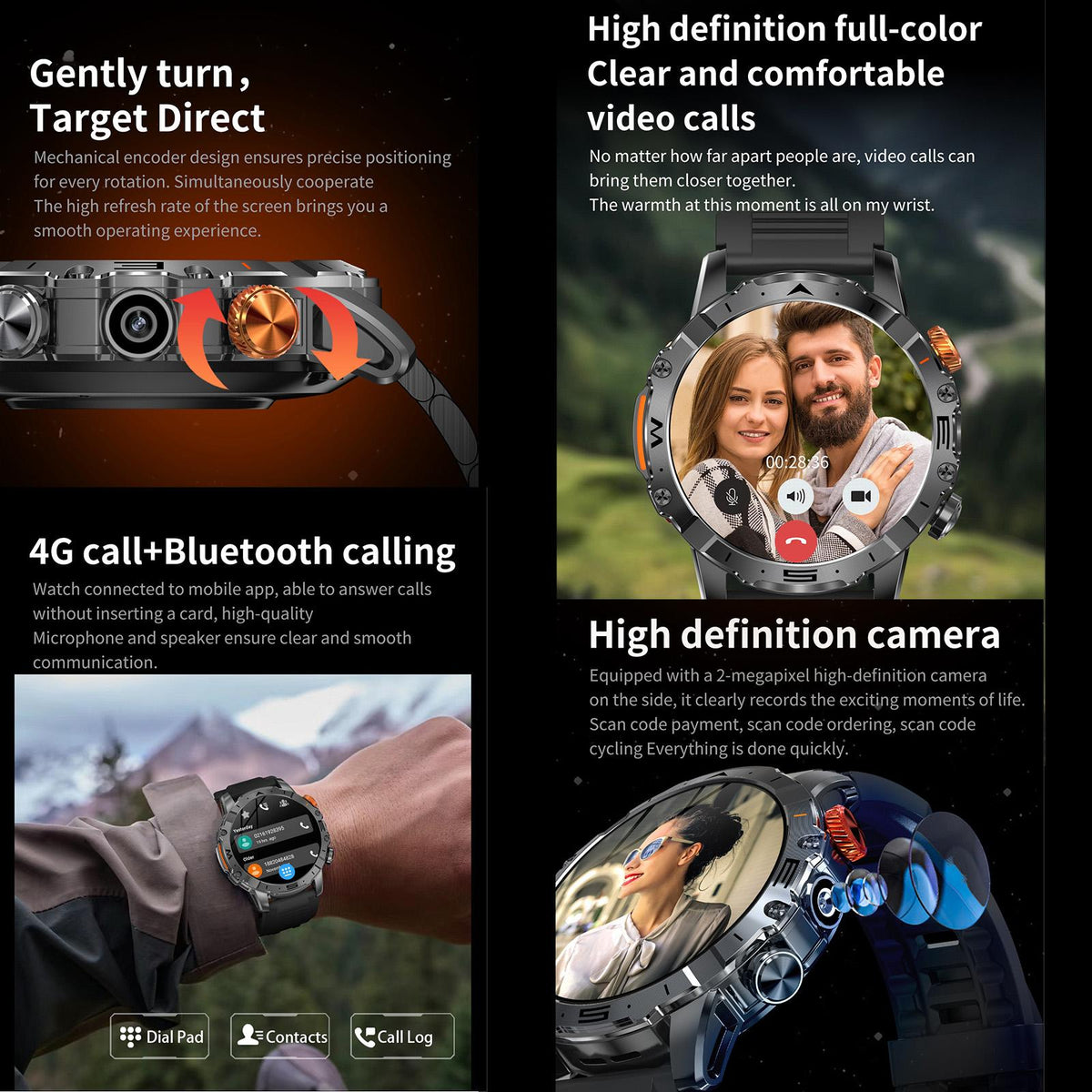 BH11 1.508-inch AMOLED 4G Smart Watch, 2GB/16GB, Black — product detail image 6