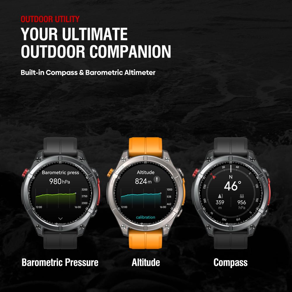 Zeblaze Stratos 4 Rugged GPS Smart Watch, Black — product detail image 9