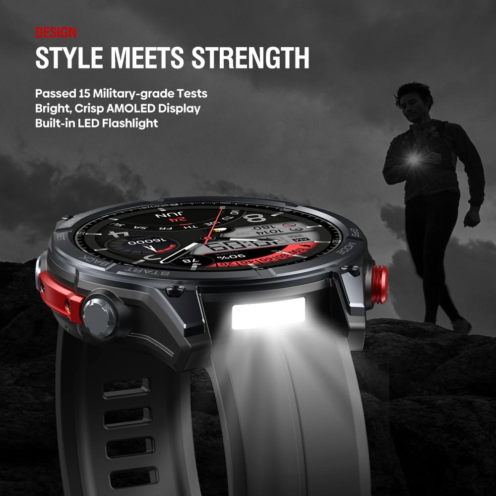 Zeblaze Stratos 4 Rugged GPS Smart Watch, Black — product detail image 2