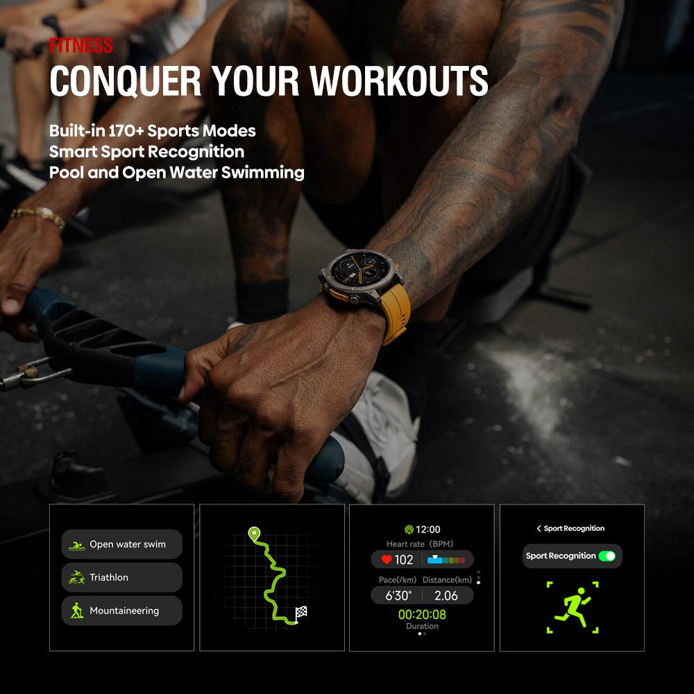 Zeblaze Stratos 4 Rugged GPS Smart Watch, Black — product detail image 6