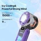 Portable Turbo Fan with Cooling Plate – 100-Speed Foldable Handheld Fan