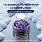 Portable Turbo Fan with Cooling Plate – 100-Speed Foldable Handheld Fan