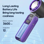 Portable Turbo Fan with Cooling Plate – 100-Speed Foldable Handheld Fan