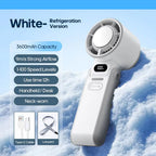 Portable Turbo Fan with Cooling Plate – 100-Speed Foldable Handheld Fan