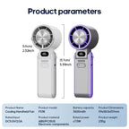 Portable Turbo Fan with Cooling Plate – 100-Speed Foldable Handheld Fan