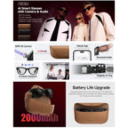 HD5 Ultra 8MP AI Camera & Translation Glasses with Charging Case — 8MP camera and hands-free capture