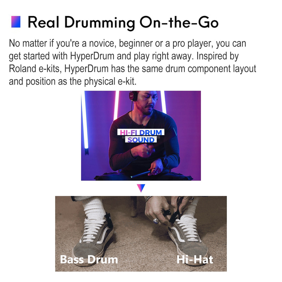 Hyperdrum motion-sensing virtual drum kit detail 3