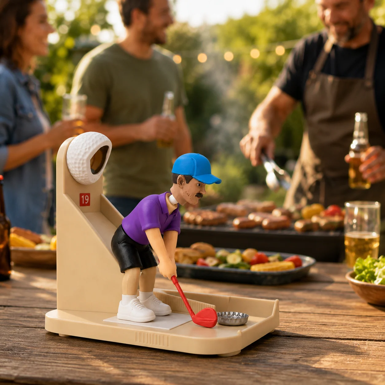 Custom Head Interactive Golf Bottle Opener | Creative Figure Cap Launcher Game for Home Bar & Man Cave Best Gift for Him