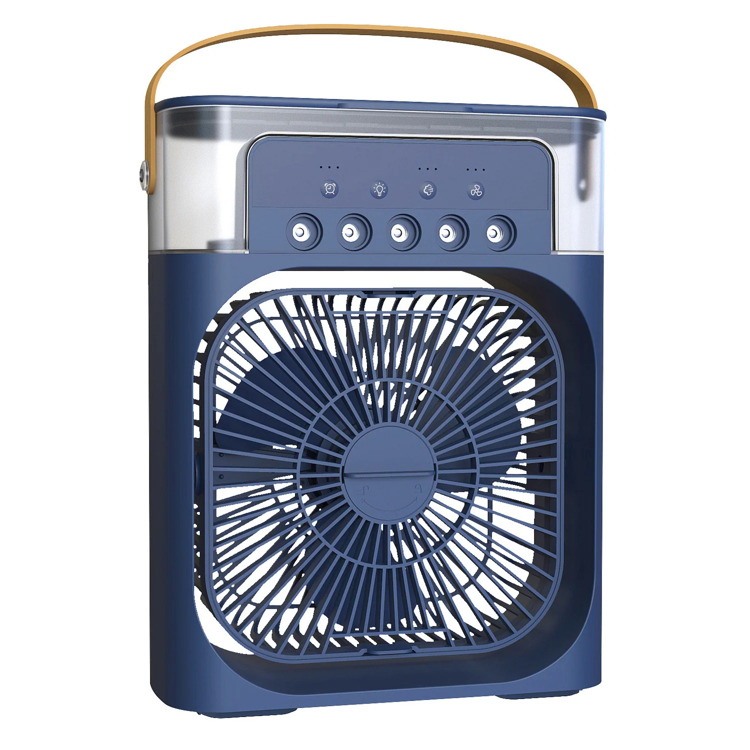 Portable Evaporative Air Cooler & Mist Fan – 5 Nozzles, Ice-Ready Tank, 7-Color LED & USB-C