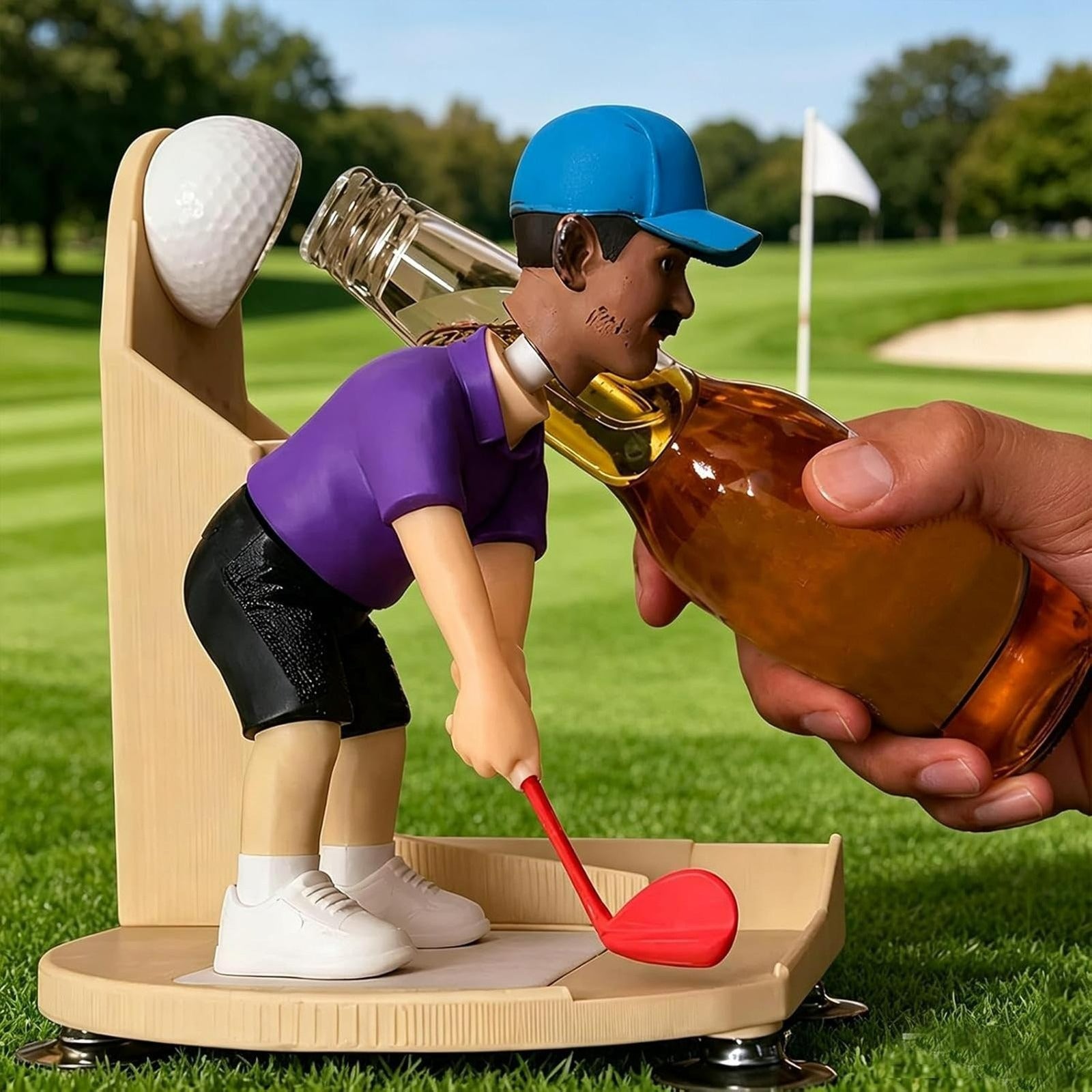 Custom Head Interactive Golf Bottle Opener | Creative Figure Cap Launcher Game for Home Bar & Man Cave Best Gift for Him