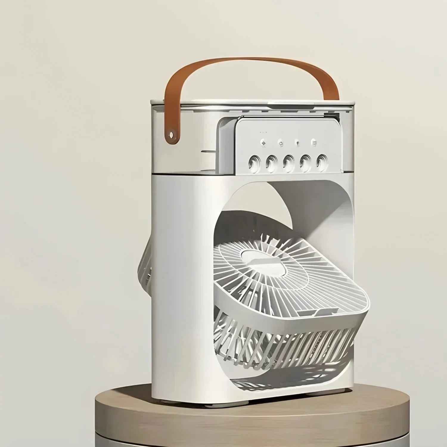 Portable Evaporative Air Cooler & Mist Fan – 5 Nozzles, Ice-Ready Tank, 7-Color LED & USB-C