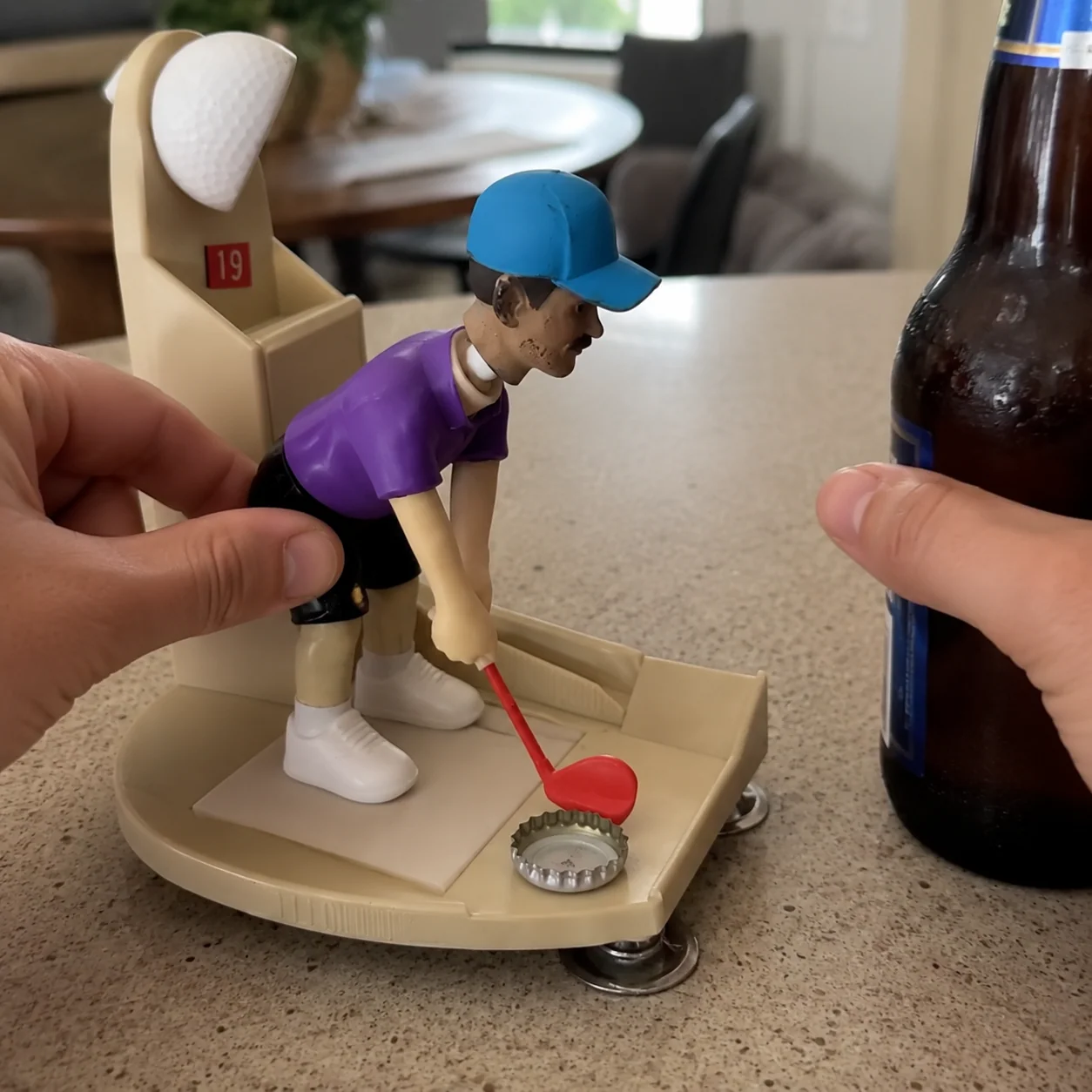 Custom Head Interactive Golf Bottle Opener | Creative Figure Cap Launcher Game for Home Bar & Man Cave Best Gift for Him