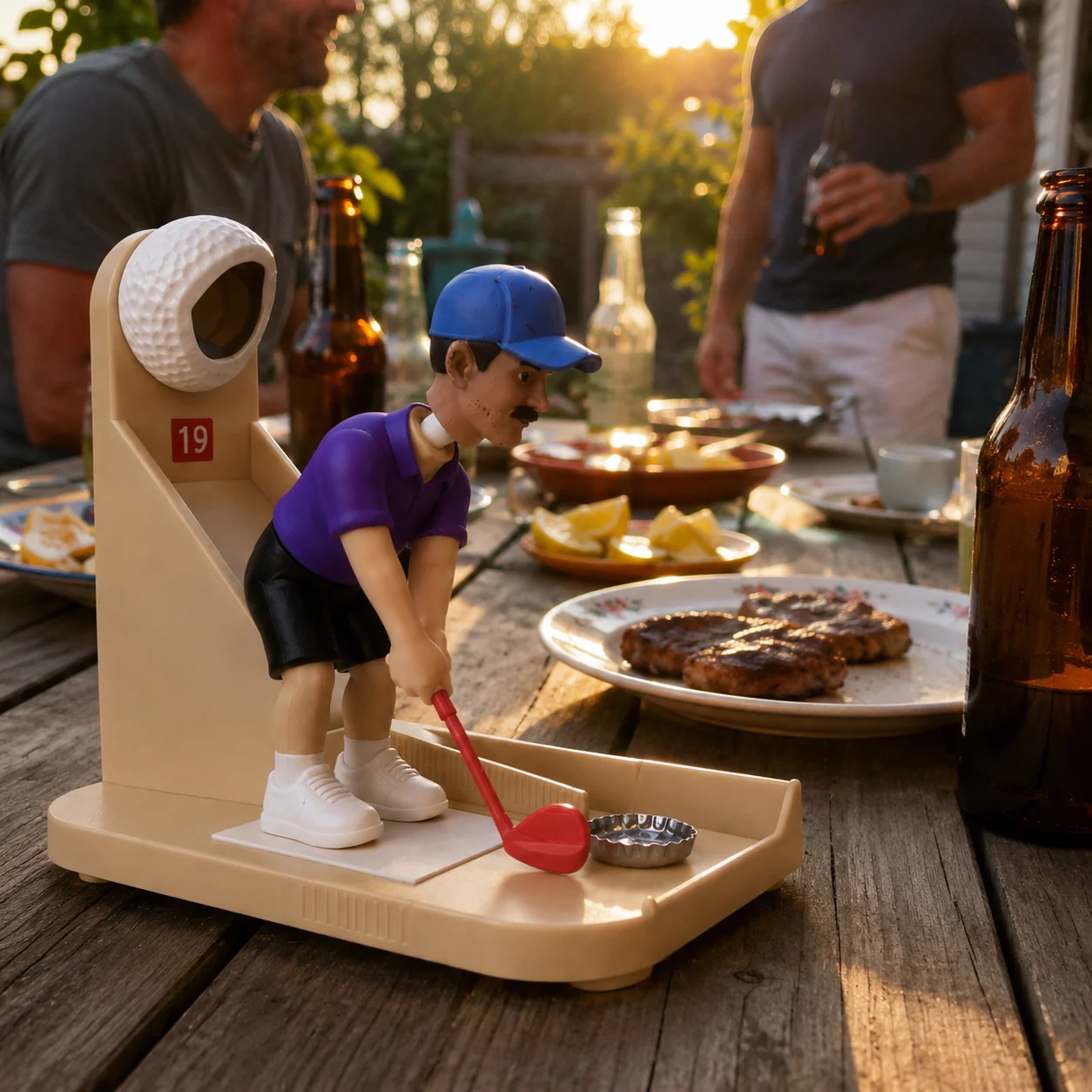 Custom Head Interactive Golf Bottle Opener | Creative Figure Cap Launcher Game for Home Bar & Man Cave Best Gift for Him