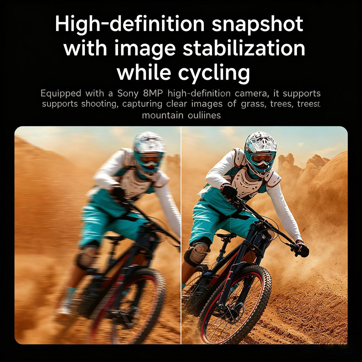 L805 8MP AI Cycling Glasses with Stabilization & Polarized Lenses — AI voice and translation features