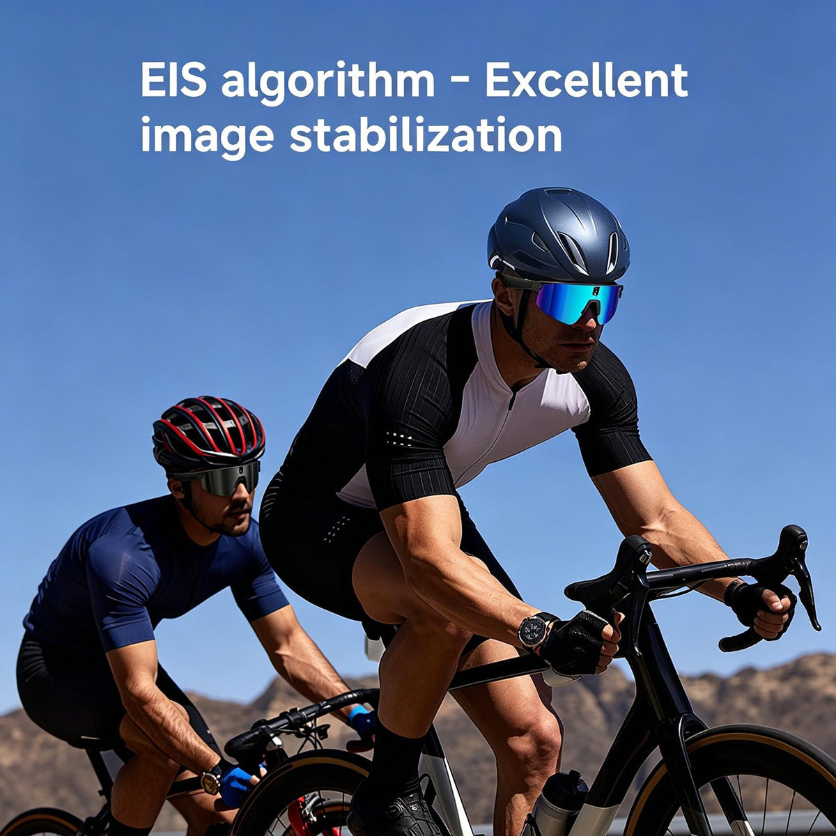 L805 8MP AI Cycling Glasses with Stabilization & Polarized Lenses — dual-microphone noise reduction