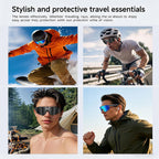 L805 8MP AI Cycling Glasses with Stabilization & Polarized Lenses — battery life and charging