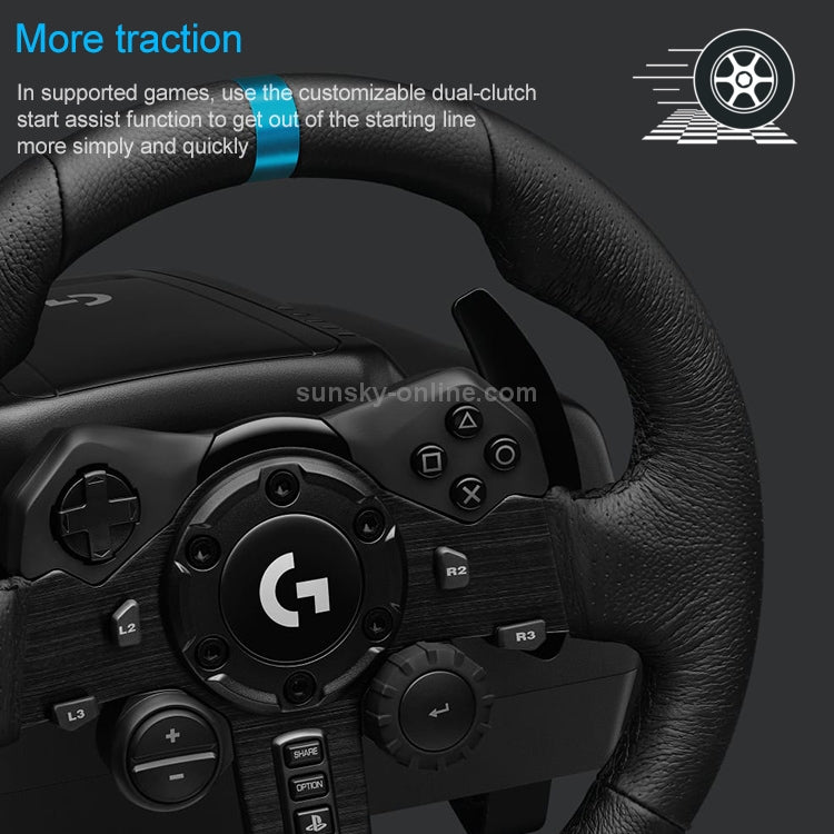 Logitech G923 racing wheel and pedals detail 4