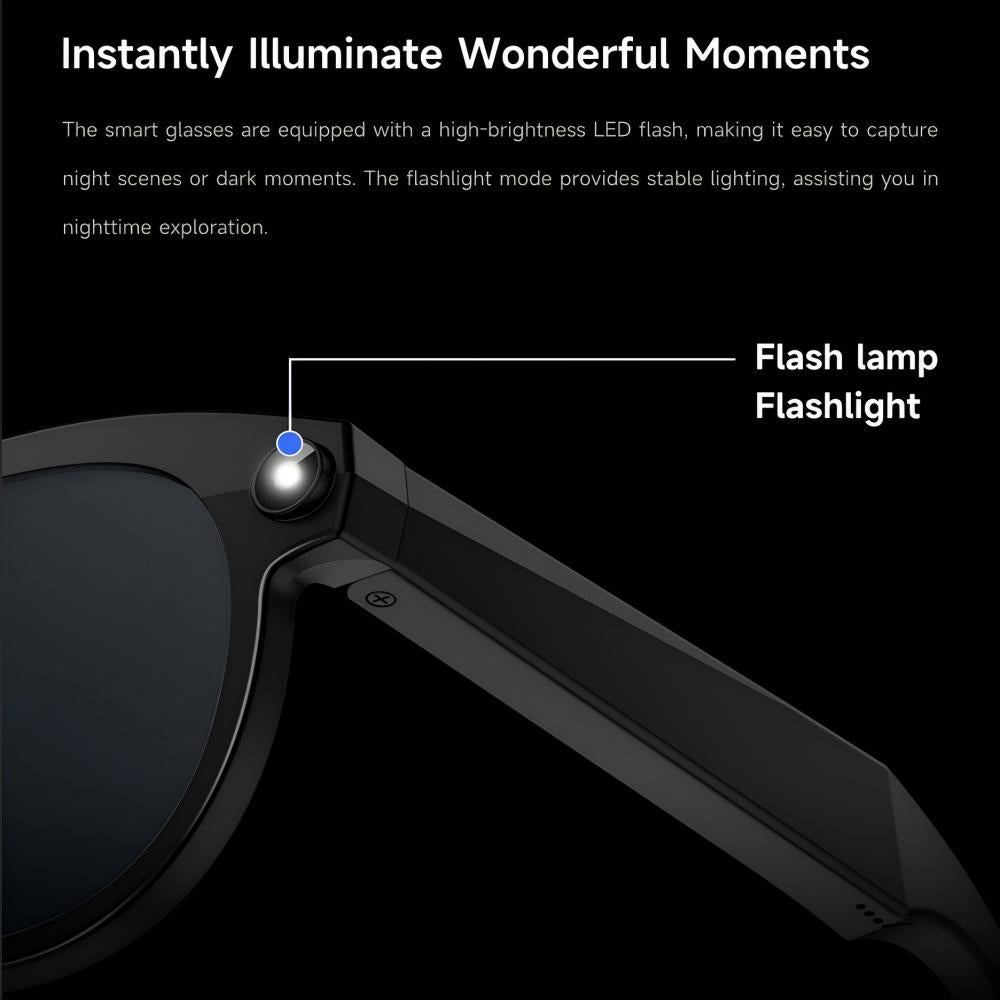 M88-S 8MP AI Camera Smart Glasses with Bluetooth Calls — WiFi and Bluetooth connectivity