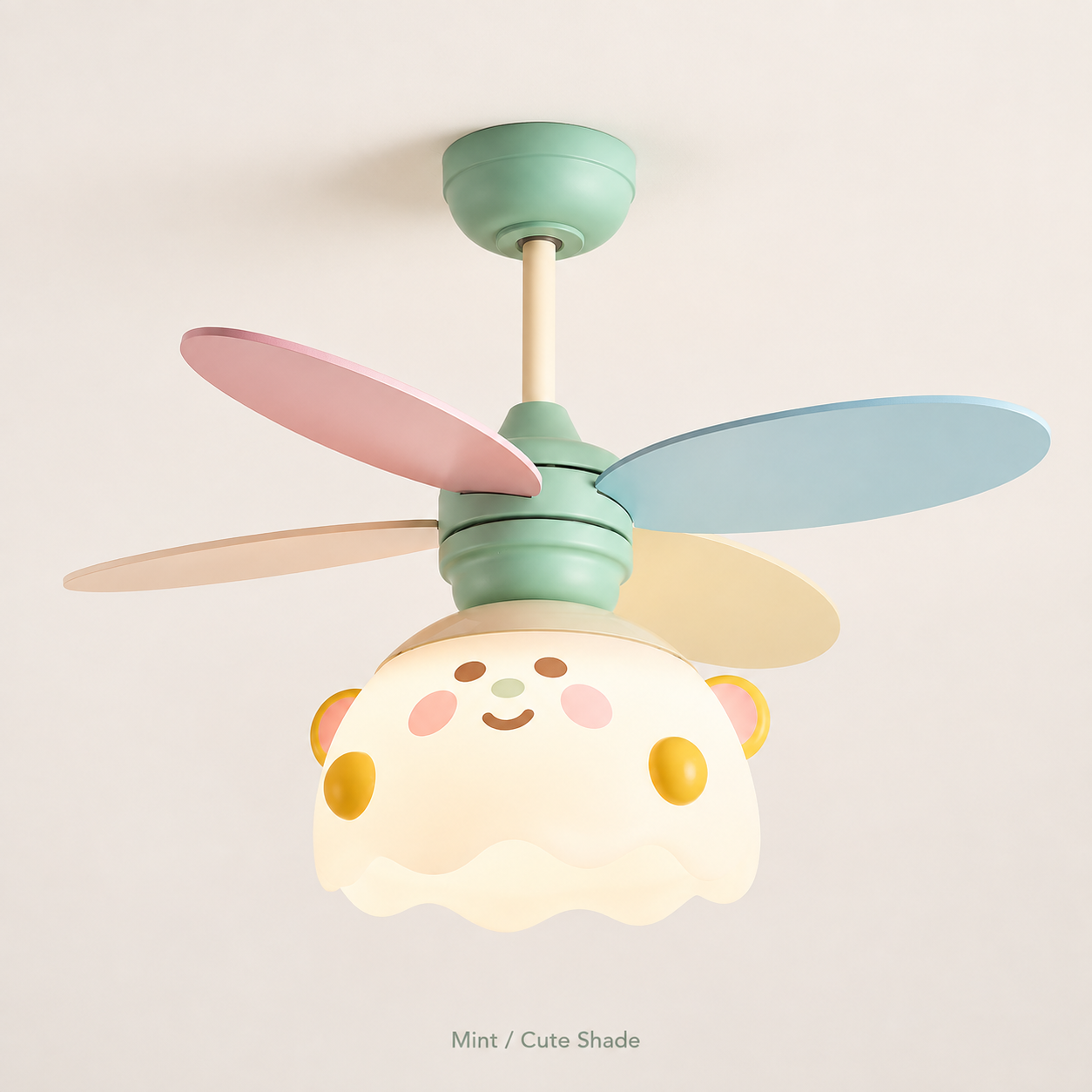 Kids Ceiling Fan with Light and Remote – 36-Inch Colorful 6-Speed Reversible DC Fan with Dimmable LED for Bedroom