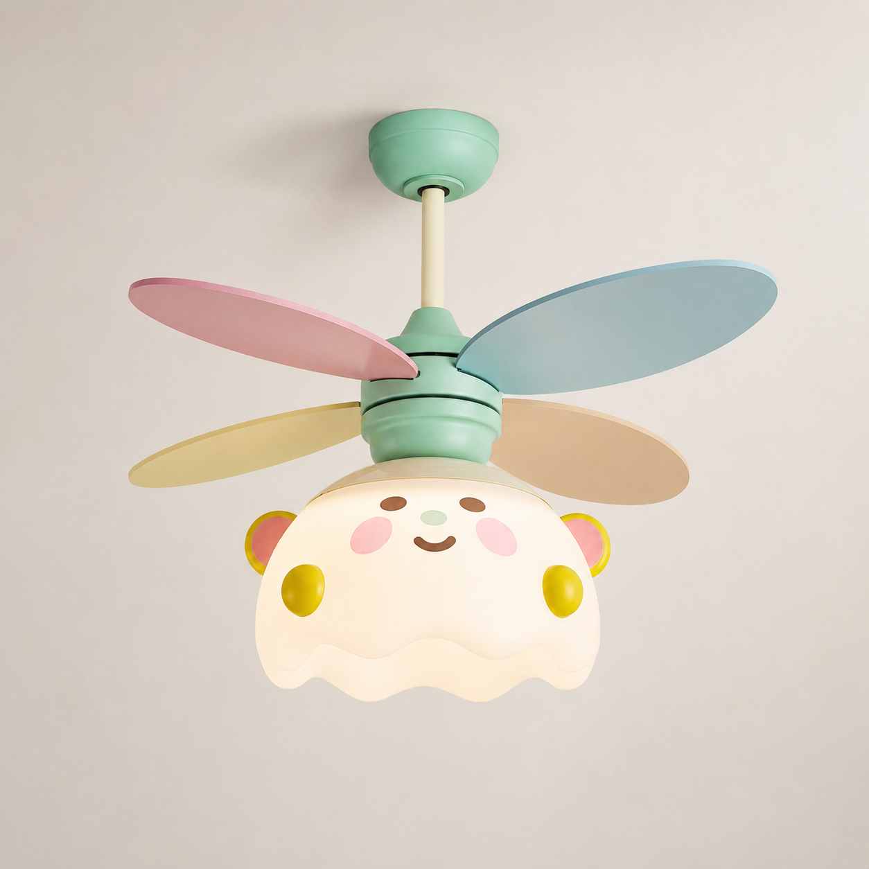 Kids Ceiling Fan with Light and Remote – 36-Inch Colorful 6-Speed Reversible DC Fan with Dimmable LED for Bedroom