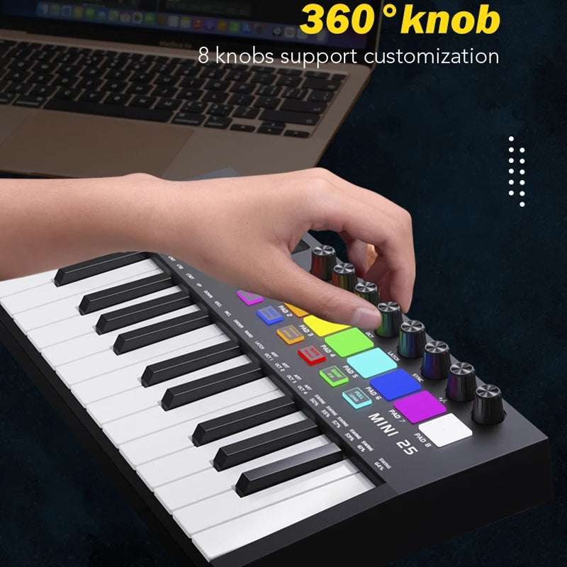 MD02 25-key portable MIDI keyboard controller detail 5