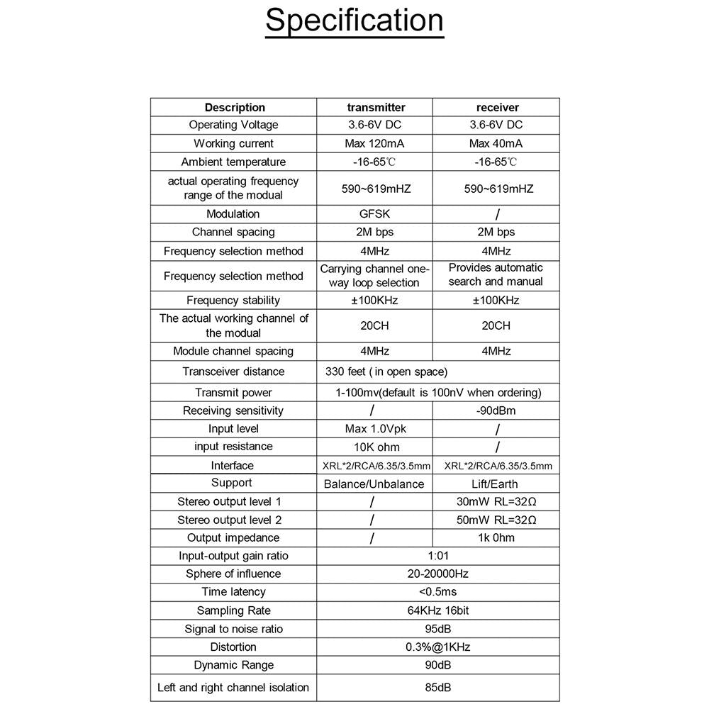 Measy AU680AR2 wireless audio system specifications for microphones, mixers and speakers