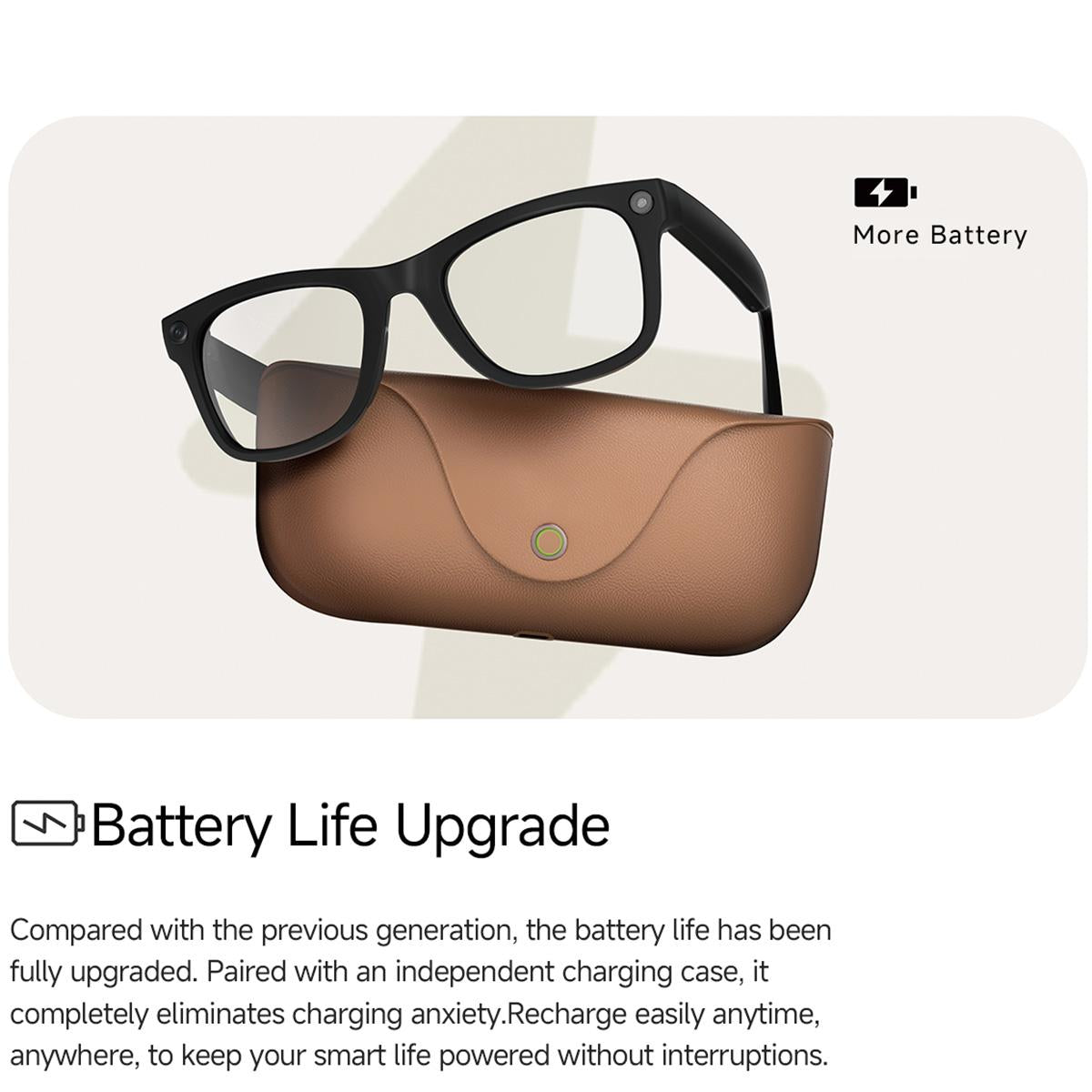 MT5 Ultra 8MP AI Smart Glasses with Charging Case & WiFi — AI voice and translation features