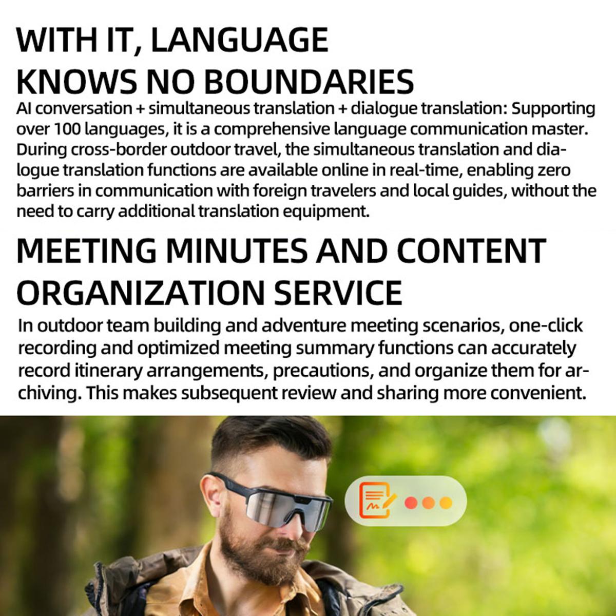 Q01 8MP Outdoor AI Sports Glasses with Stabilization — dual-microphone noise reduction