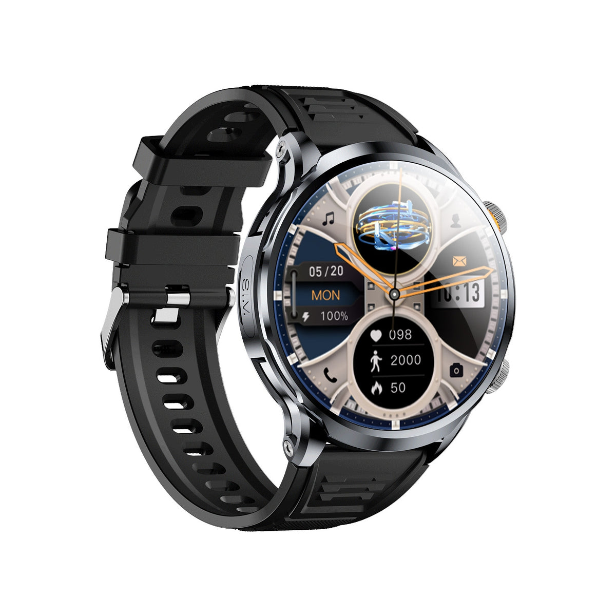 H18 1.95-inch SIM Android Smart Watch, 2GB/32GB, Black — front product view