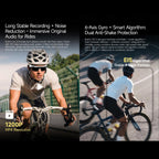 W640 8MP AI Cycling Smart Glasses with 6-Axis Stabilization — WiFi and Bluetooth connectivity