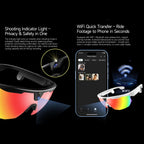 W640 8MP AI Cycling Smart Glasses with 6-Axis Stabilization — dual-microphone noise reduction