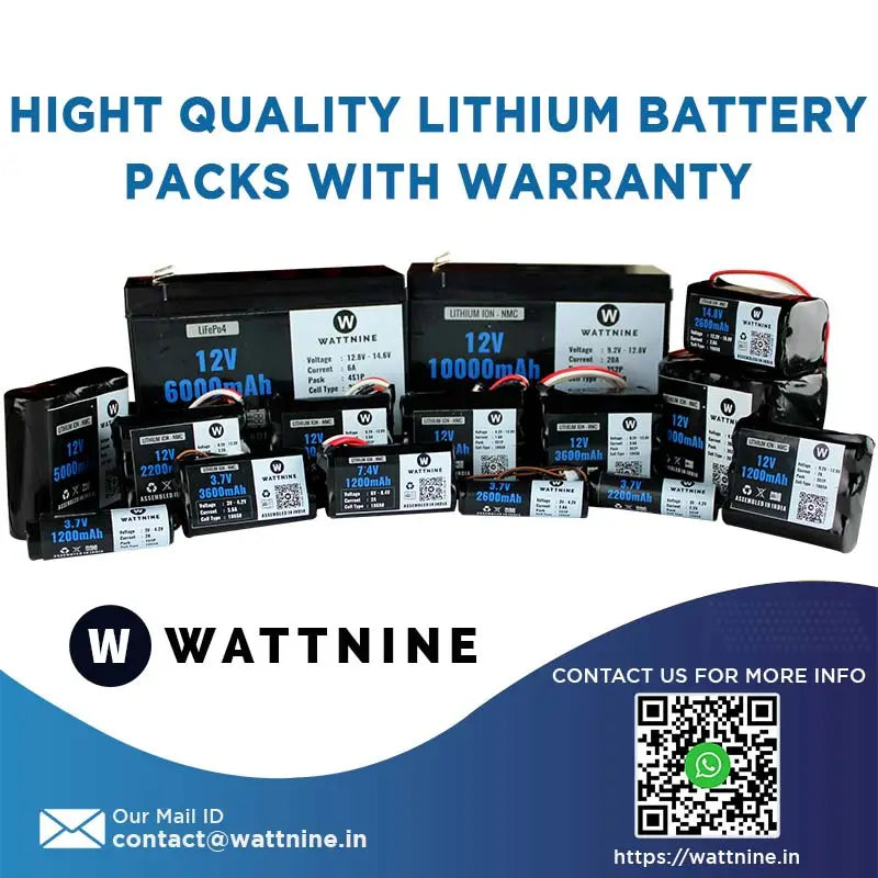 WATTNINE® 12V 4400mAh Lithium ion Battery Pack with 3 year Warranty