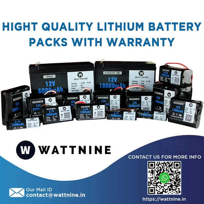 WATTNINE® 12.8V 12Ah Lithium Iron Phosphate (LiFePo4) Battery Pack with Warranty