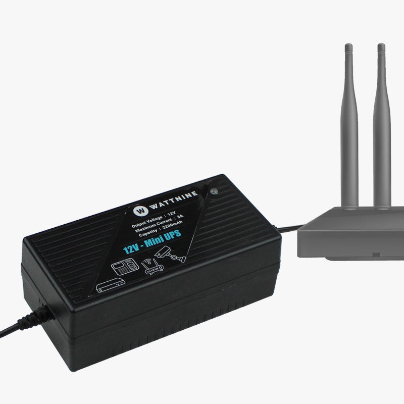 Wattnine Mini UPS for WiFi Router - 12V  4 Hours Power Back Up for Wi-Fi Router, CCTV, Set-Up Box, Attendance System, etc.